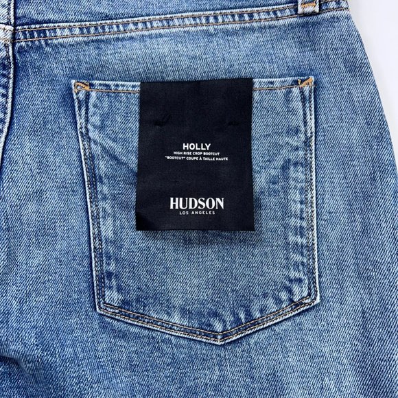Hudson Womens Holly Crop Boot Cut Jeans Blue Stretch High Rise Pockets 29 New - Picture 10 of 12